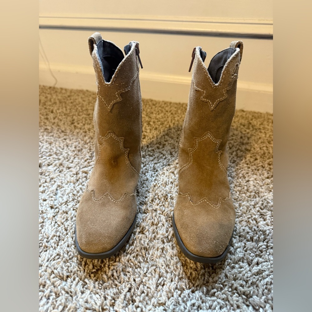 Tan Suede Western Boots Zara 13 1/2